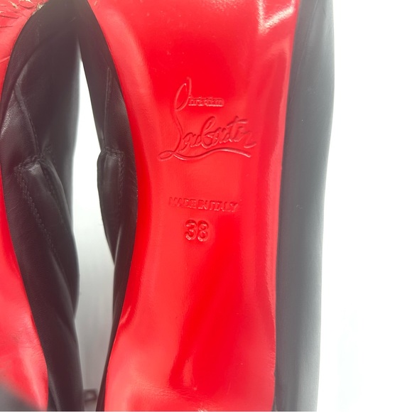 Christian Louboutin Belle 100 Boots Leather Ankle Booties Heels Size 38 - Picture 6 of 9